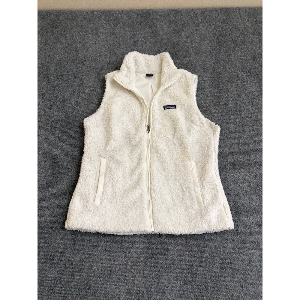 Patagonia Los Gatos Fleece Vest Womens Medium Cream White Full Zip